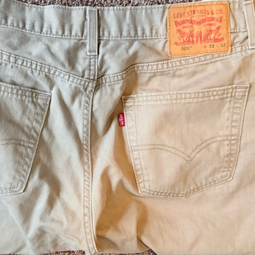 Levi's Men's Straight Jeans in Khaki - Picture 4 of 4